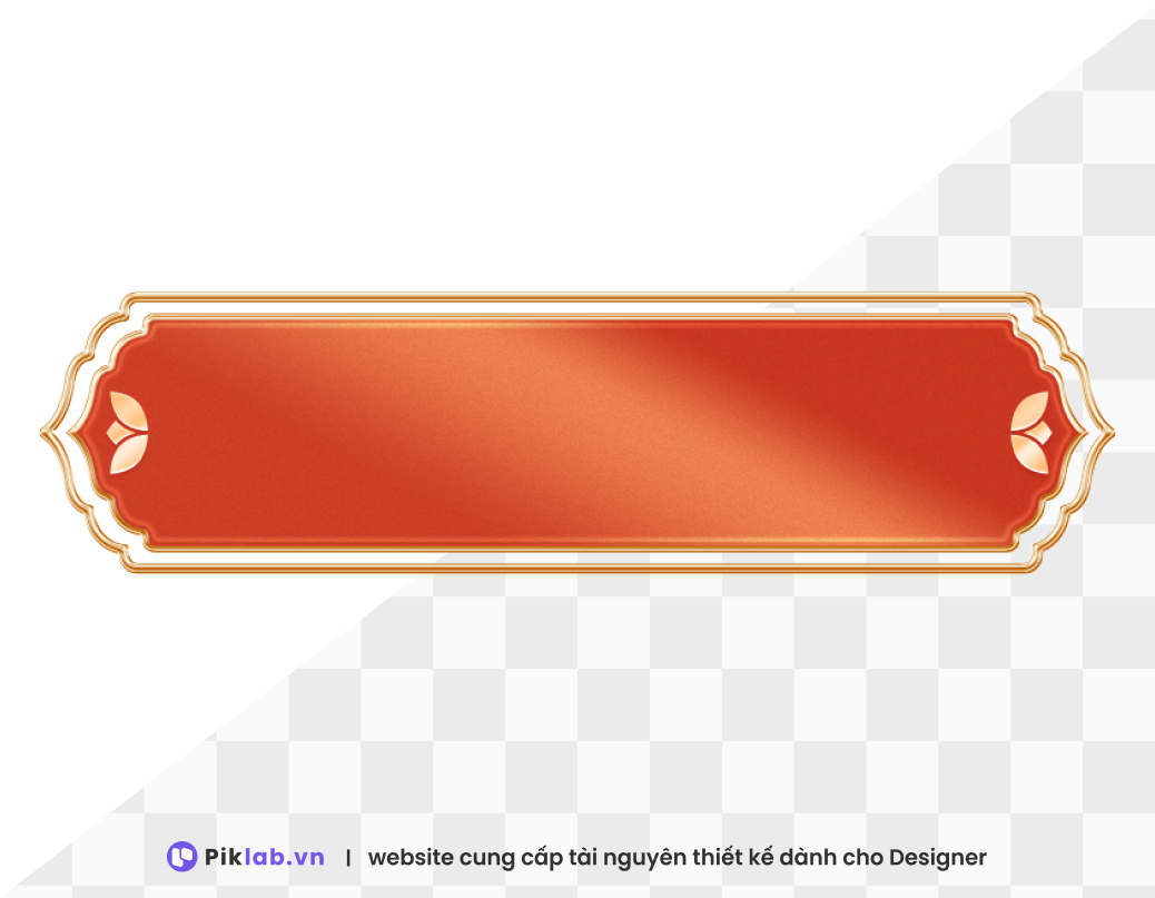 Design resource traditional orange frame with gold rim happy new year tet holiday isolated on transparent PNG tết